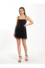 Jupe à sequins taille élastique 041183