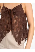 071861 Strappy Asymmetrical Blouse with Gathered Front