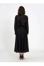 Jupe midi à volants 041192