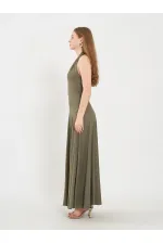 111684 Sırt Dekolteli Midi Elbise