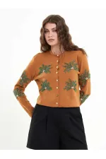 150525 Palm Tree Beaded Cardigan