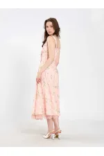 111729 Midi Dress with Ruched Bust and Ruffles 111729 Midi Dress with Ruched Bust and Ruffles