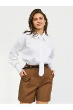 Chemise à une poche avec cravate 080733