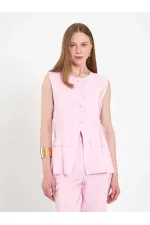 120732 Vest with Ruffled Hem