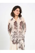 080813 Watercolor Effect Chiffon Shirt