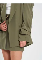 131046 Veste oversize à manches plissées