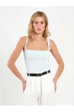 071857 Square Neck Strappy Blouse