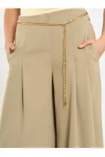 031641 Double Pleated Trousers with Trim