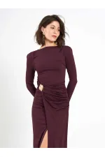 Robe midi drapée sur le devant 111699