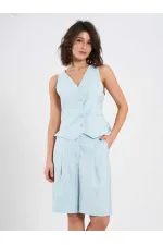 010876 Single Pleated Bermuda Shorts