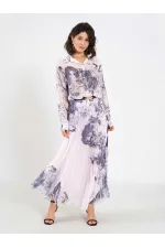 Jupe plissée effet aquarelle 041189