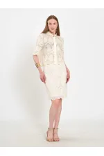 041195 Lace-Look Mini Skirt