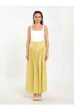 041171 Corset-style Long Front Buttoned Skirt