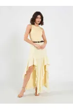 111711 Embellished Belted Dress