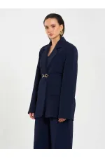 131060 Kemer Detaylı Oversize Ceket