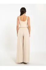 031641 Double Pleated Trousers with Trim