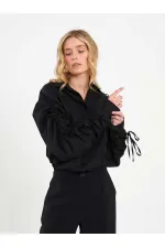 080796 Shirt with Gathered Sleeves