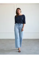 031666 Düz Paça Orta Bel Jeans
