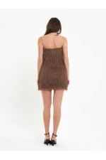 111658 Saçaklı Mini  Elbise