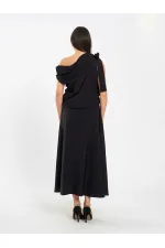 Jupe midi à volants 041162