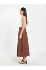 041164 A Pleated Belted Midi Skirt