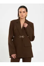 131060 Kemer Detaylı Oversize Ceket