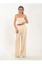 031660 Single Pleated Wide Belt Trousers