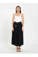 041164 A Pleated Belted Midi Skirt