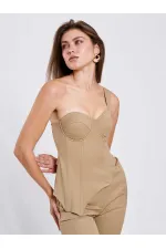 071781 Tek Omzu Askılı Asimetrik Bluz