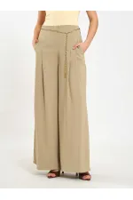 031641 Double Pleated Trousers with Trim