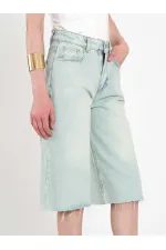 010878 Relaxed Fit Bermuda Denim Shorts