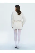 041118 Saçaklı Mini Etek