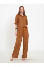 031669 Lace-Look Lined Trousers with Tie Waist
