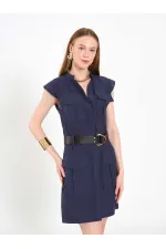 111720 Ayos Linen Mini Dress with Pocket Detail