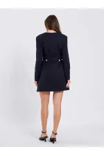 111640 Kendinden Kemerli Mini Elbise