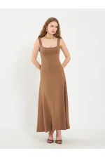 111687 Midi Volanlı Elbise