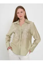 080820 Tencel Shirt with Lace Details