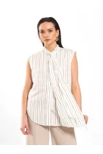 080804 Flarlı Kolsuz Gömlek