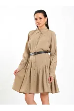 Robe asymétrique à volants et ceinture 111703