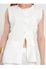 120732 Vest with Ruffled Hem