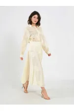 Jupe midi à volants 041192