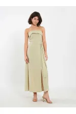 111706 Strapless Dress with Slit