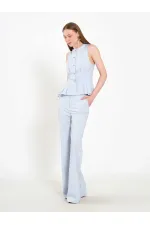 031673 Stella Straight Leg Trousers with Belt Buckle