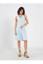 010876 Single Pleated Bermuda Shorts