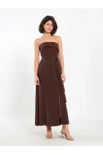 111706 Strapless Dress with Slit