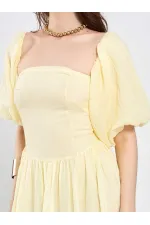 Robe en coton à manches ballon 111736 Robe en coton à manches ballon 111736