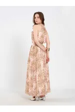 111745 Long Chiffon Dress with Backless Design 111745 Long Chiffon Dress with Backless Design