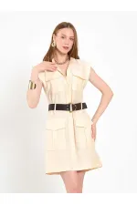 111720 Ayos Linen Mini Dress with Pocket Detail