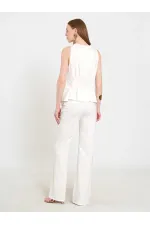 031673 Stella Straight Leg Trousers with Belt Buckle