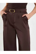031656 Satin Belted Straight Leg Trousers